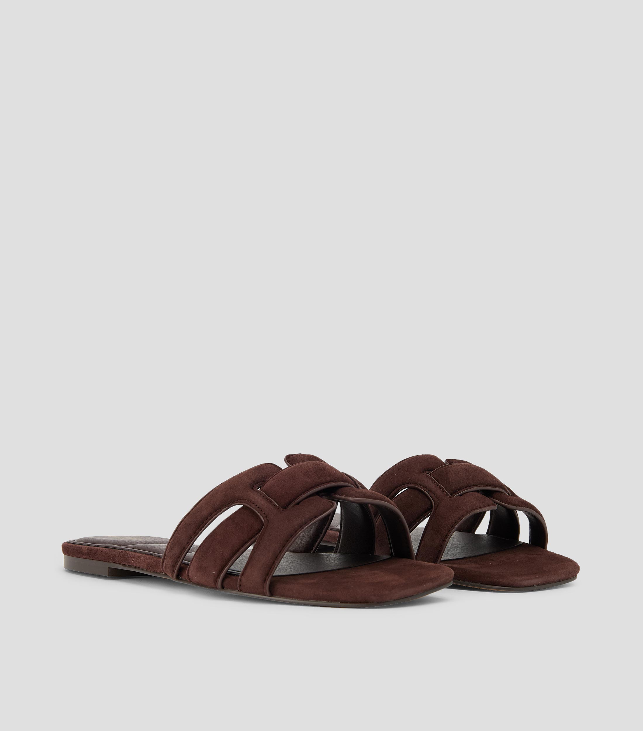 Sandalias planas en cuero vacuno Mujer
